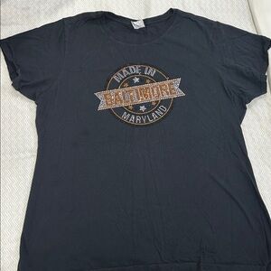 Black “Made In Baltimore” Rhinestone Graphic Tee